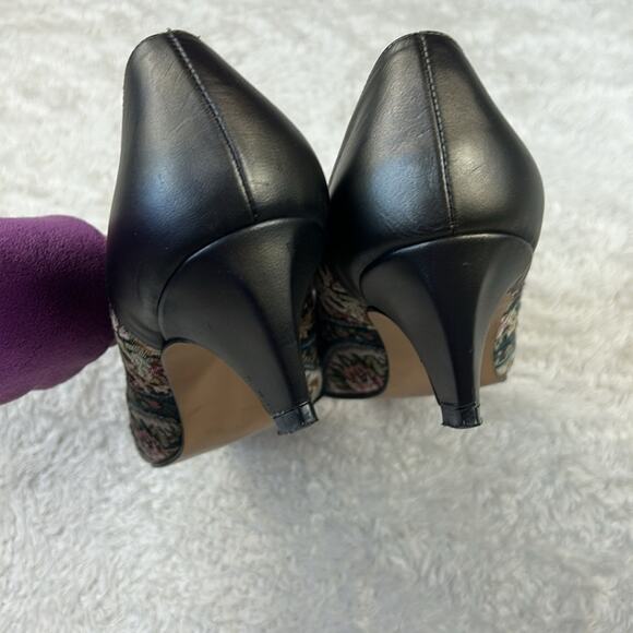 Vintage 80s 90s Johansen carpet tapestry floral pumps, size 10 - Picture 6 of 11